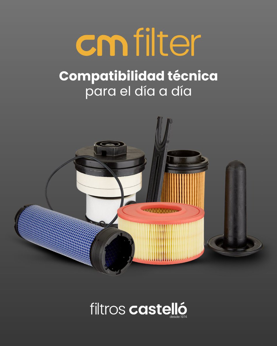 FiltrosCastello's tweet photo. CM Filter es una solución pensada para entornos donde
la reposición debe ser ágil, estable y técnicamente
fiable.

Marca propia, suministro estable y respuesta
profesional.

Consulta referencias CM Filter para tus aplicaciones
habituales.

#CMFilter #FiltraciónIndustrial #B2B https://t.co/j2sXYifA4Q