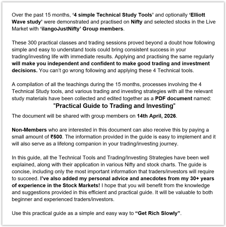 JustNifty's tweet image. IF you wish to receive the PDF document,
"Practical Guide to Trading and Investing"(150 pages),
please pay ₹500 -

GPay: vanilango@okicici
BHIM UPI: vanilango@upi

Email me (vanilango@gmail.com) with screenshot.
Document will be mailed to you on 14th April.

Best wishes
ilango🙏