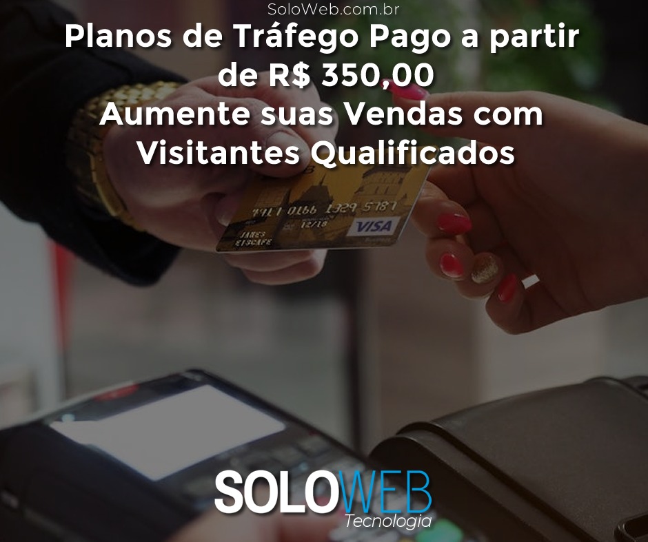 SoloWebBR's tweet photo. Planos de Tráfego Pago a partir de R$ 350,00 Aumente suas Vendas com Visitantes Qualificados Quer atrair clientes reais e prontos para comprar sem depender apenas das redes sociais orgânicas? A SOLOWEB tem a solução ideal para o seu negócio com planos de tráfego pago que cabem https://t.co/ehmTIUVfha