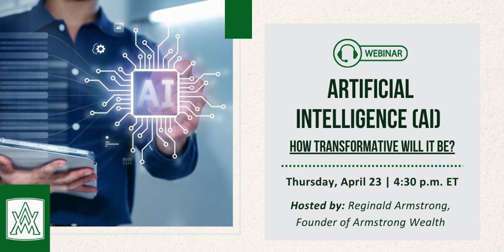 armstrongreport's tweet photo. Have you signed up yet for our webinar in two weeks on #AI? If not, you can do so for FREE right now: https://t.co/K9x2AU4jz1

#ArmstrongWealth https://t.co/ouOcCNYAEl