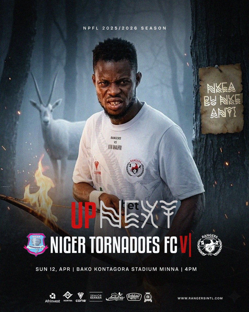 Rangers_Intl's tweet image. Level on points. Top on goal difference.

We head to Minna with one goal–stay on top.

Up Rangers. ⚪🔴
#NeverSayDie
#NkeAbunkeanyi