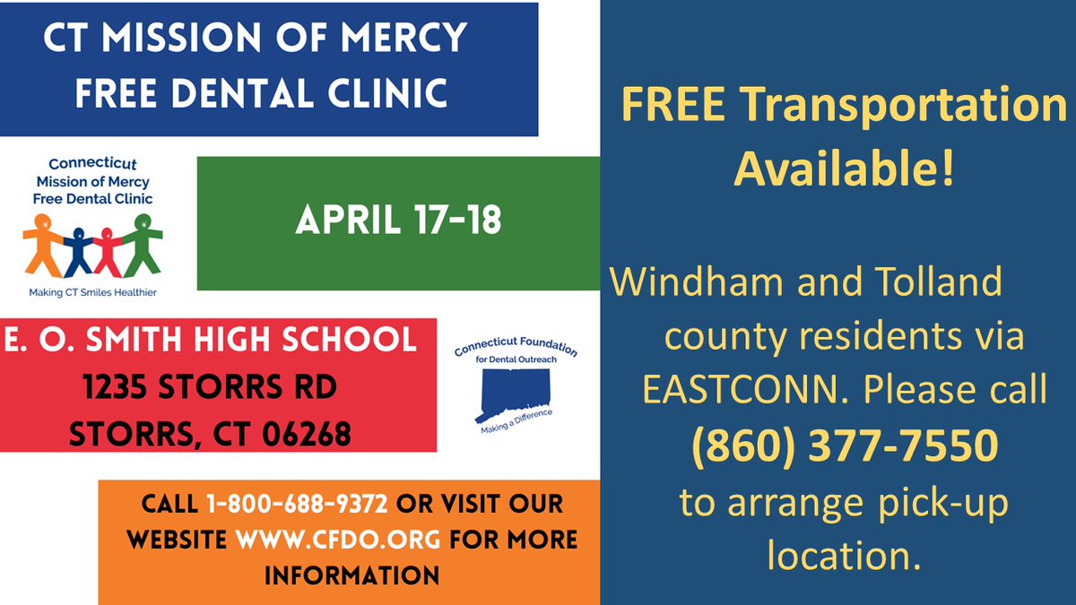 Please help spread the word that transportation is available for the CT MOM dental clinic (Windham &amp; Tolland county residents)