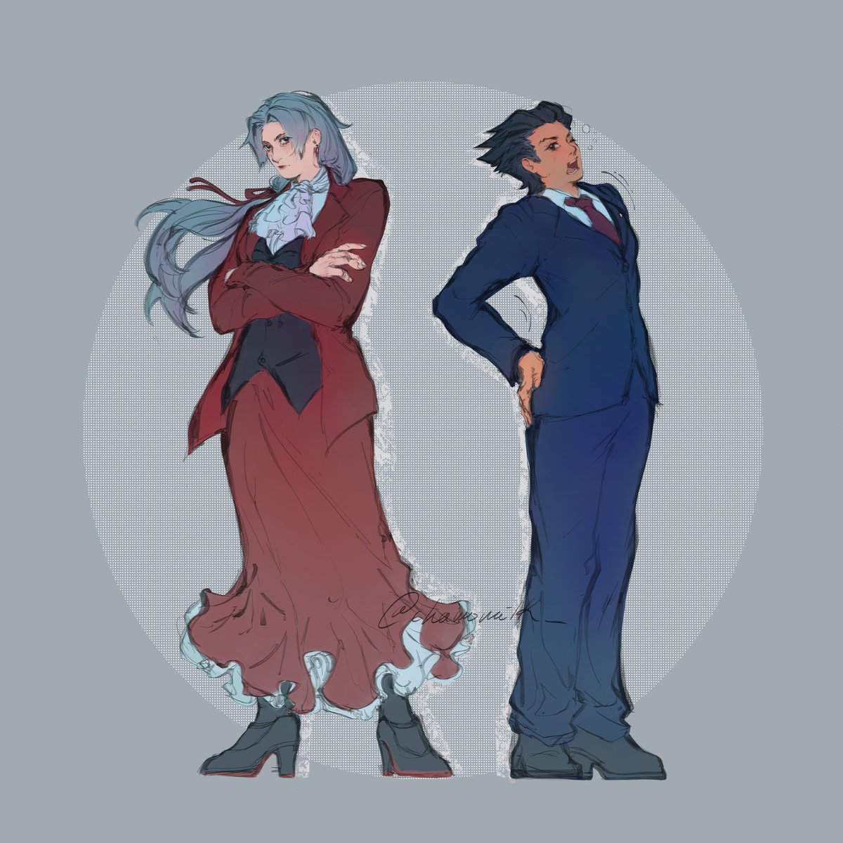 Yurimitsu design from yesterday

#AceAttorney #nrmt #narumitsu