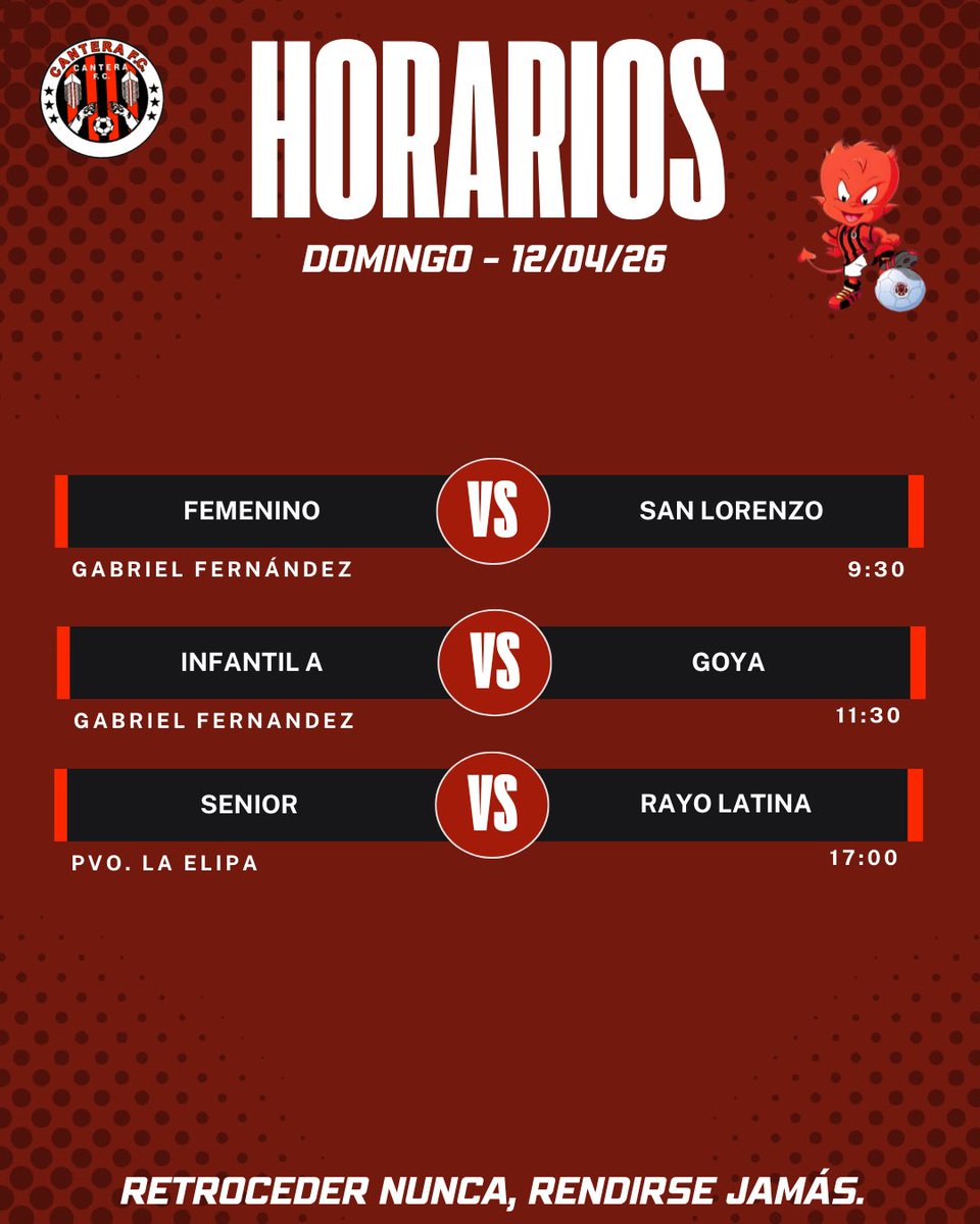 Bienvenidos de vuelta! Volvemos de la #SemanaSanta con los #horarios de este #finde!

#futbol #retrocedernuncarendirsejamás