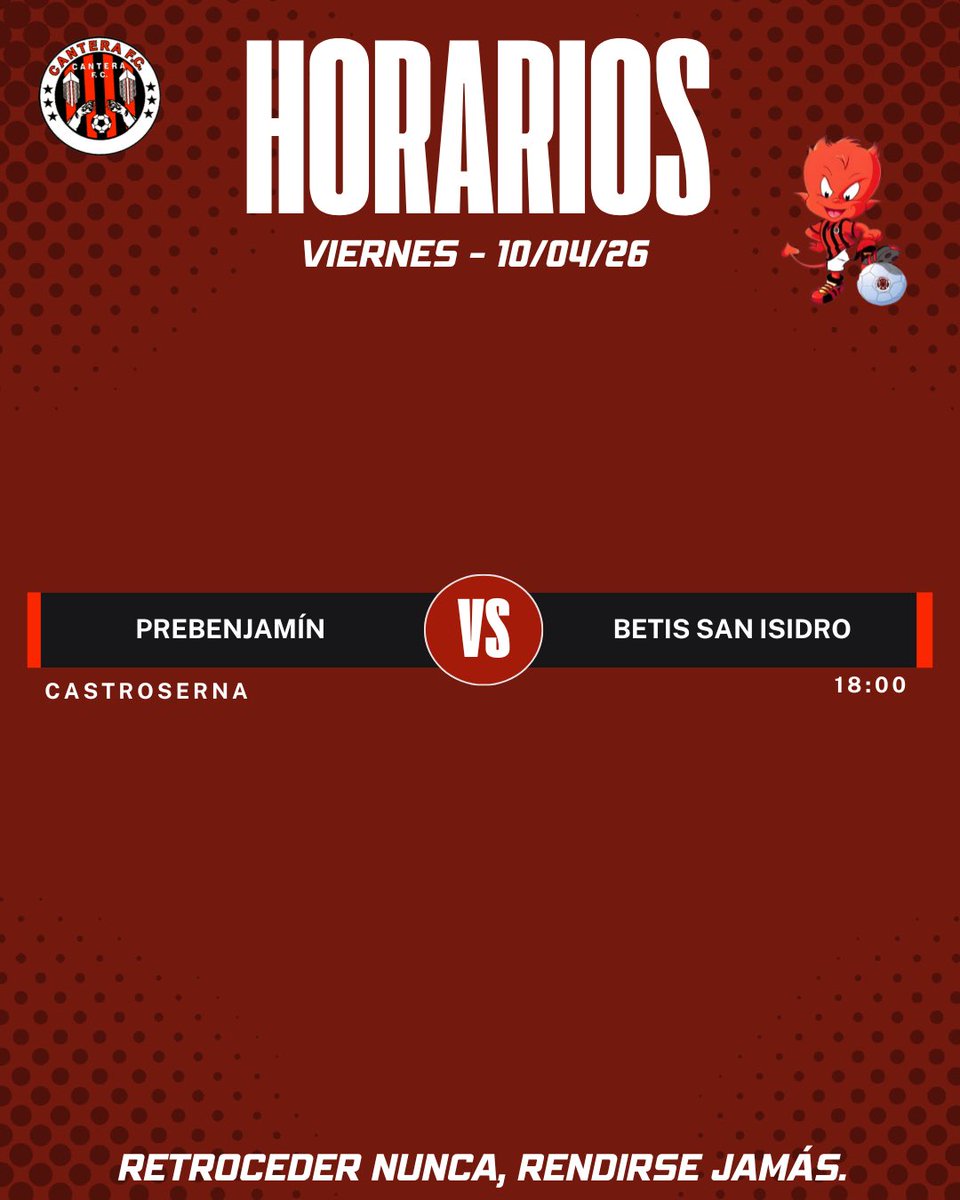 canterafc's tweet photo. Bienvenidos de vuelta! Volvemos de la #SemanaSanta con los #horarios de este #finde!

#futbol #retrocedernuncarendirsejamás https://t.co/lcOoZ306Bt