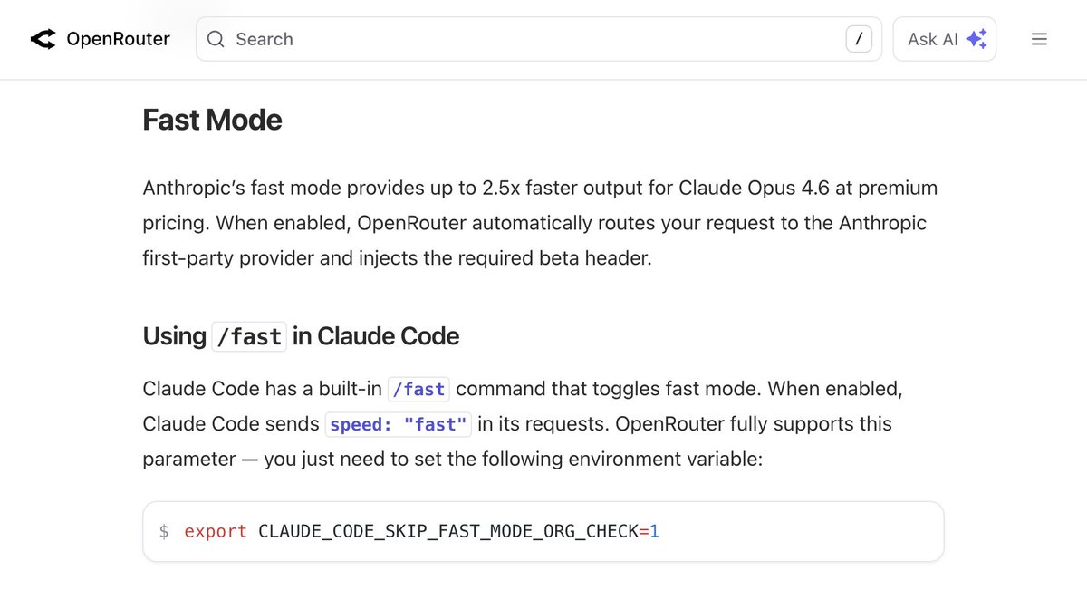 How to enable /fast mode within Claude Code: https://t.co/9ijsUrVr2R