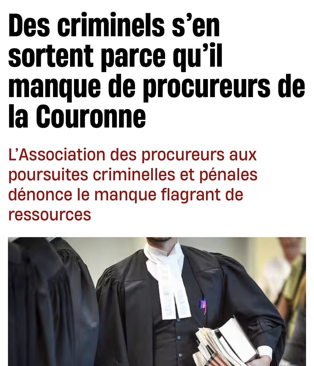 J’ai dénoncé cette situation à plusieurs reprises ! Difficile de croire que rien n’a changé et que des procureurs hésitent à déposer des accusations faute de ressources.

Un ministre de la Justice doit agir pour appuyer les procureurs si nous voulons une société sécuritaire.