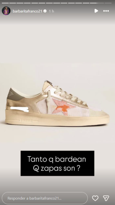 CS_Millennials's tweet photo. 👉 Barby Franco respondió a una seguidora que la llamó “mugrosa” por sus zapatillas: aclaró que no están sucias sino que tienen efecto gastado de fábrica. El modelo cuesta cerca de 800 dólares. https://t.co/TPjk1hMKVV