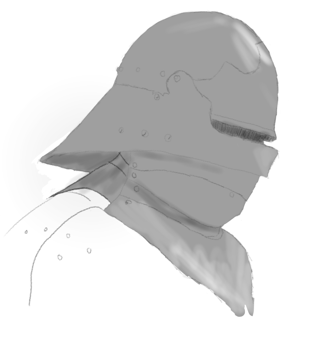 Phox_ART's tweet photo. Traced a Sallet. Original image was from Irongate Armory. https://t.co/U3kEUF8R9b