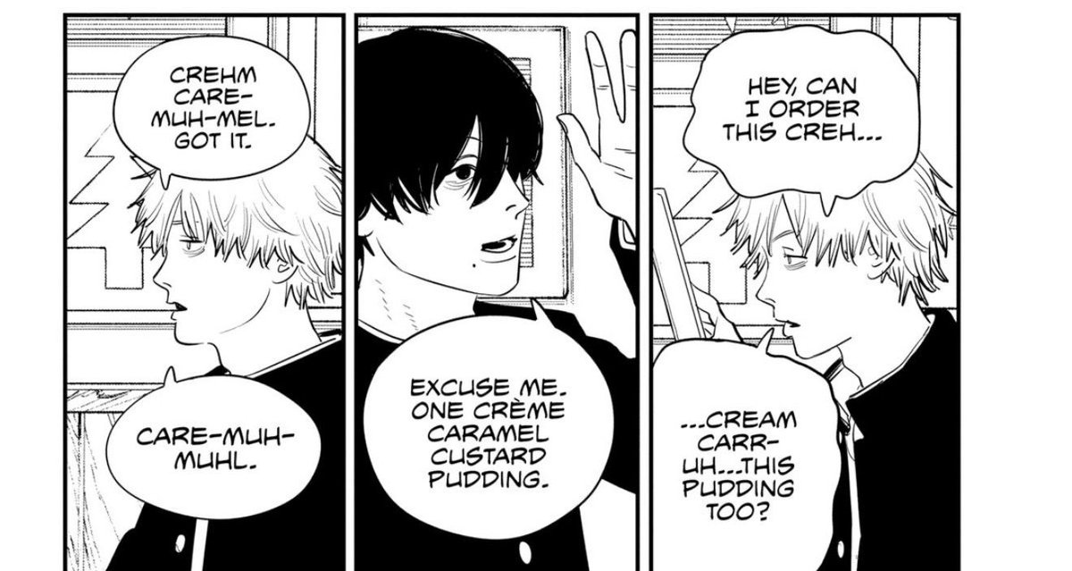 octoshida's tweet photo. I keep thinking abt the difference in Yoshida’s behavior when death ordered a bunch of stuff vs when Denji did the same thing and it’s hilarious. Denji really got the special treatment https://t.co/i4yglA6oiR