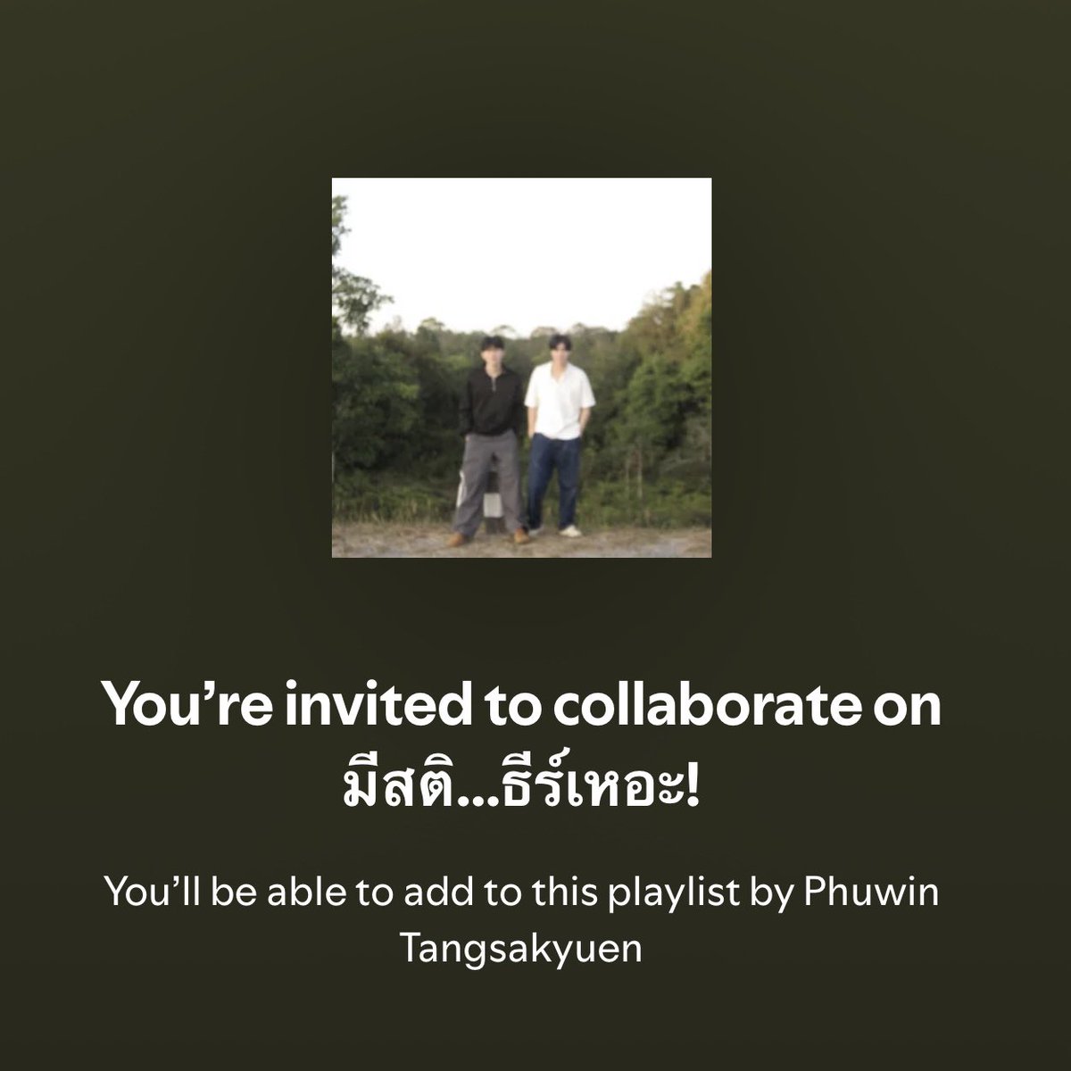 ppondluvv's tweet photo. not them using a photo from THE Khao Yai trip as the playlist cover…...mind you, that khao yai blurry picture of them was posted on January 14, 2025, right after Thailand legalized same-sex marriage...wooopsss https://t.co/Fqpgv7doNf