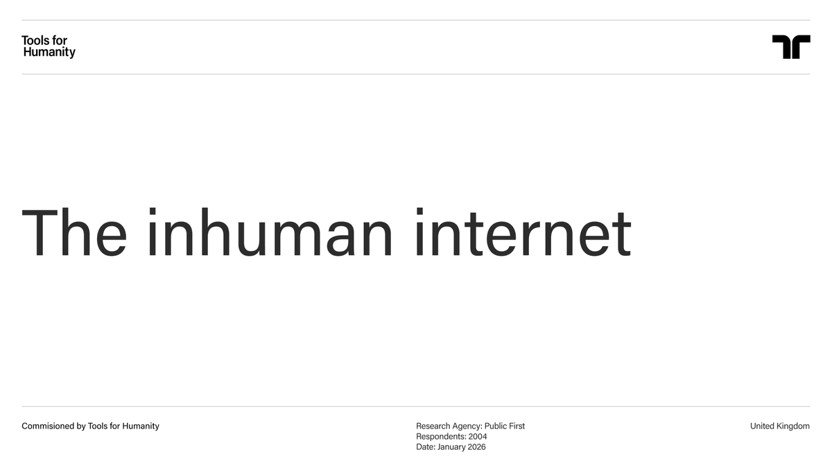 worldpolicyteam's tweet photo. We commissioned Public First, the polling organization, to survey the British public on the topic of digital trust in the age of AI. The result is clear: the need for proof of human is growing. https://t.co/toOeFaiYDQ
