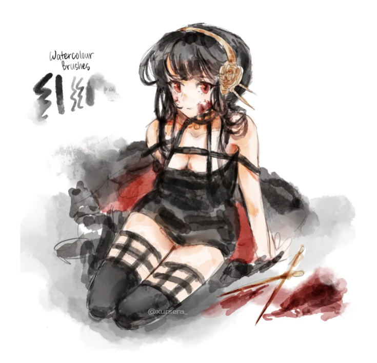 xursera's tweet photo. random sketch with new brushes #spyxfamilly #yorforger #rkgk https://t.co/RdAt53PDjL