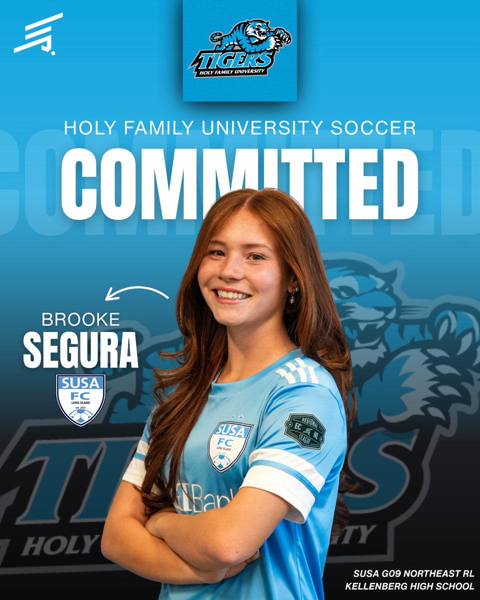 susa_academy's tweet photo. COMMITTED ⚽

Congratulations to Brooke Segura (SUSA G09 Northeast RL) and Kellenberg High School, a 2-year SUSA veteran, on her commitment to play soccer at Holy Family University! @HolyFamilyU @ECNLgirls

#SUSA #Committed #CollegeSoccer https://t.co/xO5TsJnrDM