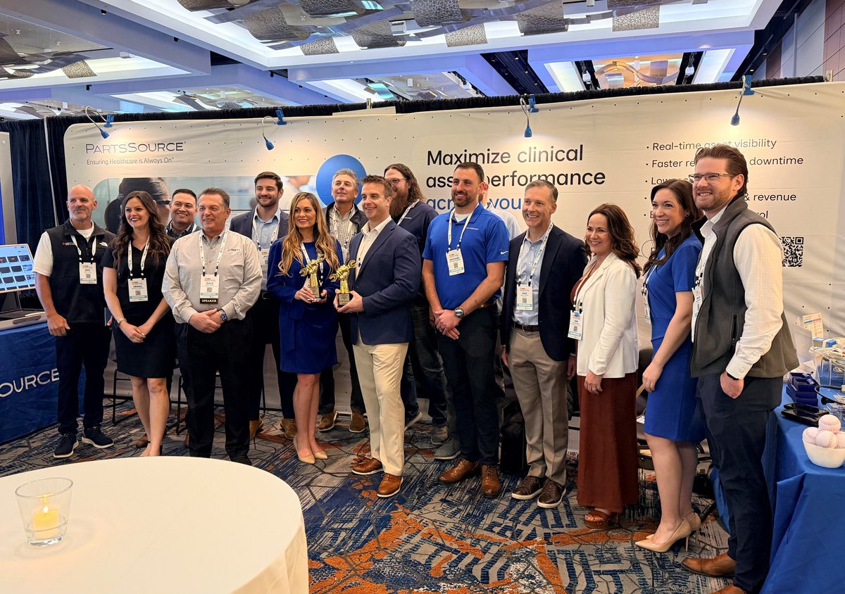 partssource's tweet photo. PartsSource is proud to be named the “Outstanding Vendor of the Year” in the TechNation Tech Choice Awards.  at MD Expo in Baltimore. Todd Boyland, Chief Executive Officer at Radiological Service Training Institute (RSTI), was also named "Educator of the Year." https://t.co/845Pu1dmJJ