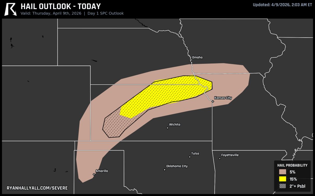Very large hail over 2 inches is possible today across central and ...