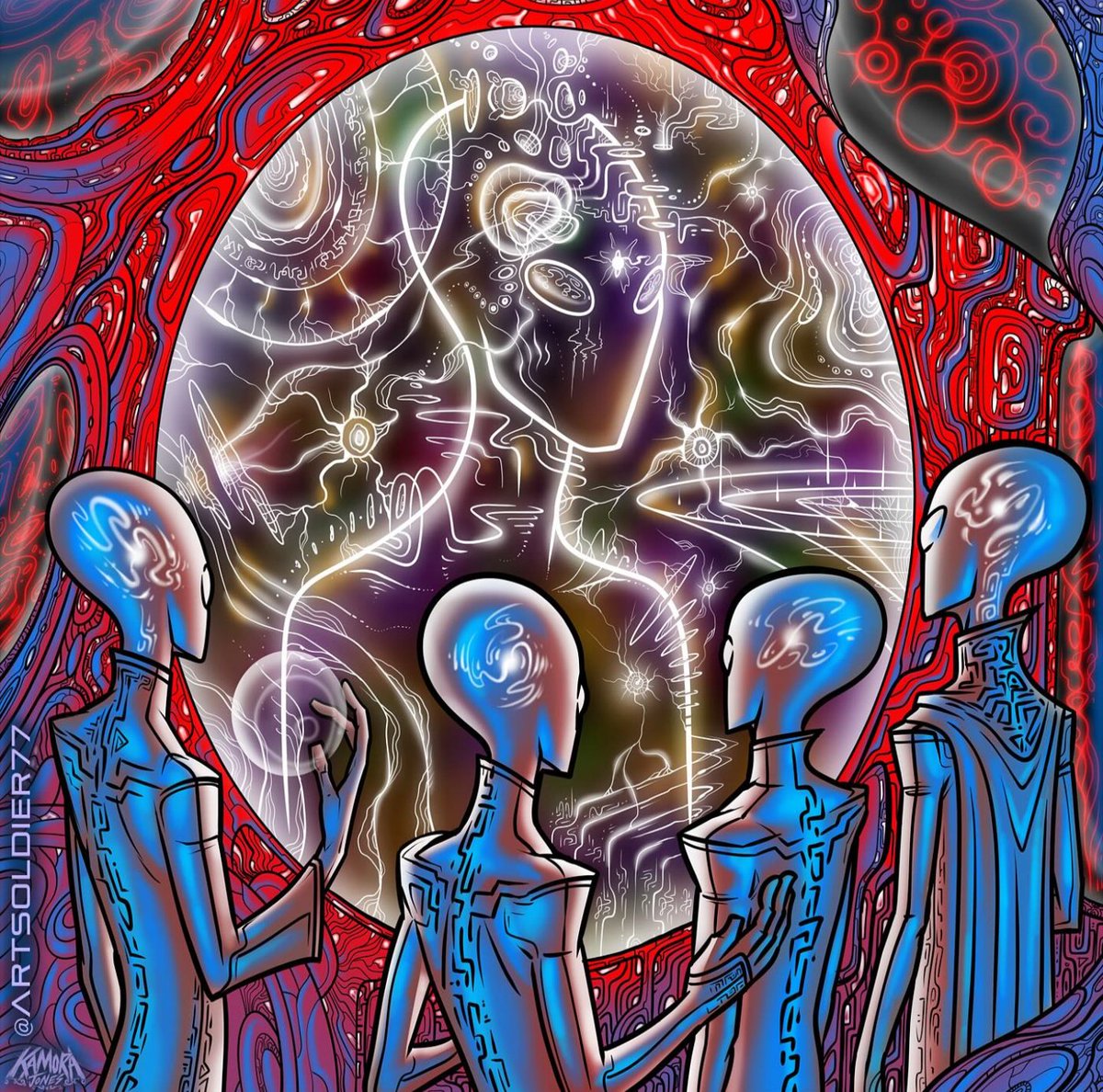 APsychedelics's tweet image. Experienced Experiencer by Kamora Jones 👽 #trippy