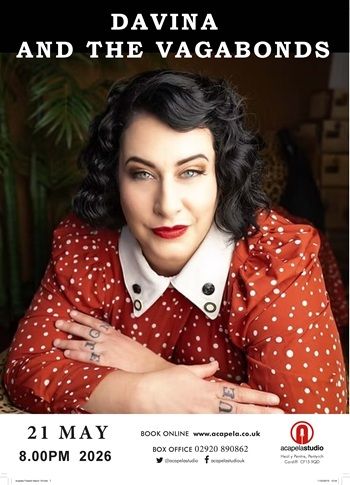 IronManRecords's tweet image. Davina and the Vagabonds, Acapela Studio 21st May 2026 8pm “Davina Sowers creates her own Americana mishmash - a little Amy Winehouse neo-soul here, a little Great American Songbook-influenced songcraft there.” Rolling Stone Magazine acapela.co.uk/events/davina-… #music #musicians