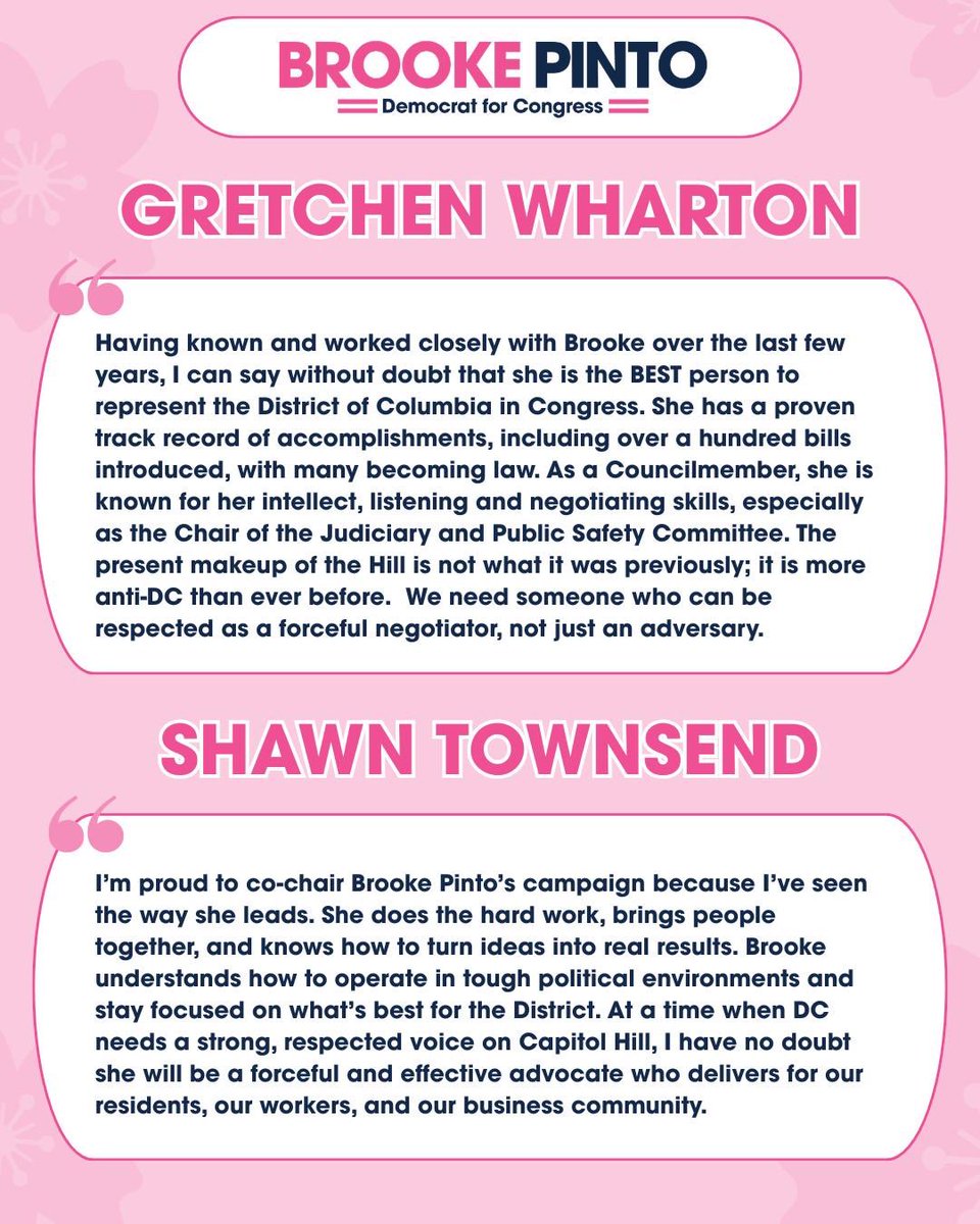 I’m thrilled to introduce Gretchen Wharton and Shawn Townsend as our Campaign Co-Chairs!

Gretchen has been a tireless champion for the arts, small businesses, and public safety in DC. I’ve learned so much from her leadership and dedication over the years, and her work has