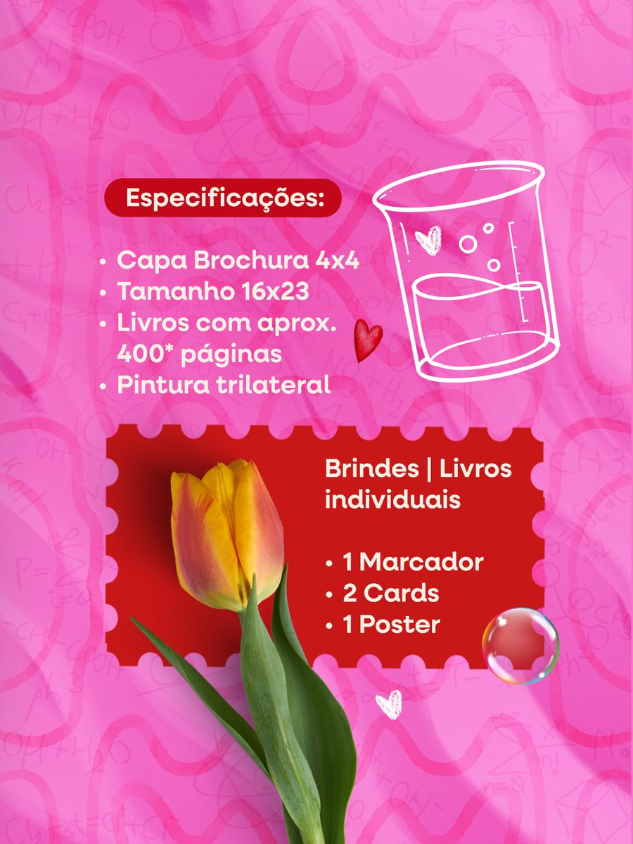 Informações sobre a pré-venda da série Ciência do Amor (<a href="/rqlfgrd/">Raquel lançou Fora do Ritmo 🕺🎤✨</a>) na Vênuzinha

🧪 | Período da pré-venda: 16/04 até 31/05

Todos os livros possuem capa brochura 4x4 e pintura trilateral. Cada exemplar será acompanhado por quatro brindes: Marcador 4x4, 2 Cards e Pôster A4.