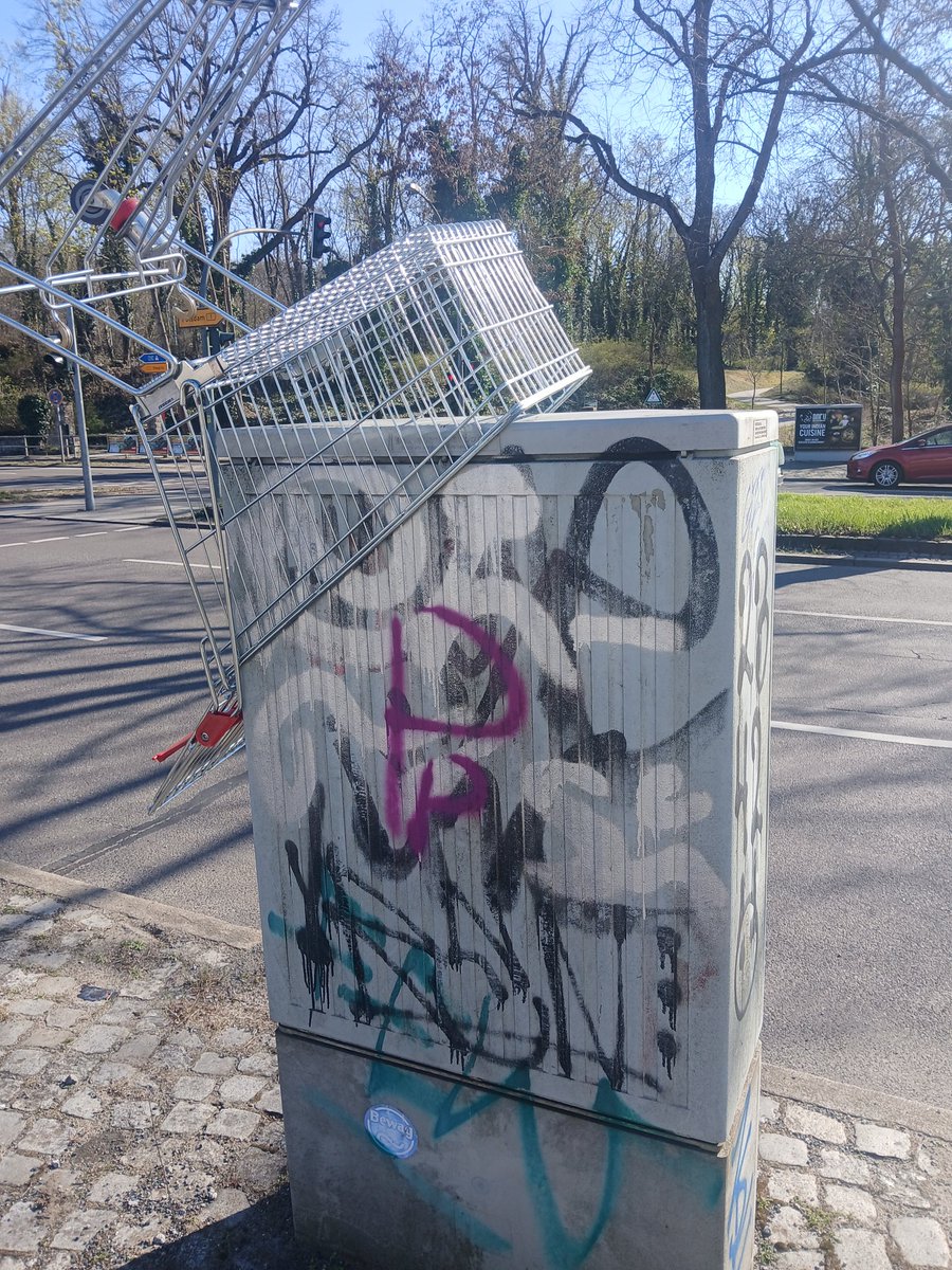 Wahre <a href="/Wagerlkunst/">Einkaufswagenkunst</a> ...Berlin, Wannsee.