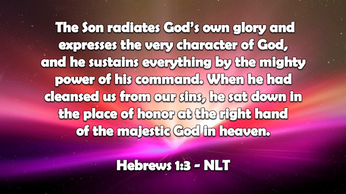 Jesus shines with the same glory as God the Father, and He also has the very same character of God. He is seated at the right hand of the Father in heaven, sustaining His creation with the power of His Word. He reigns! #cityonahillnashville t.ly/f1bPl