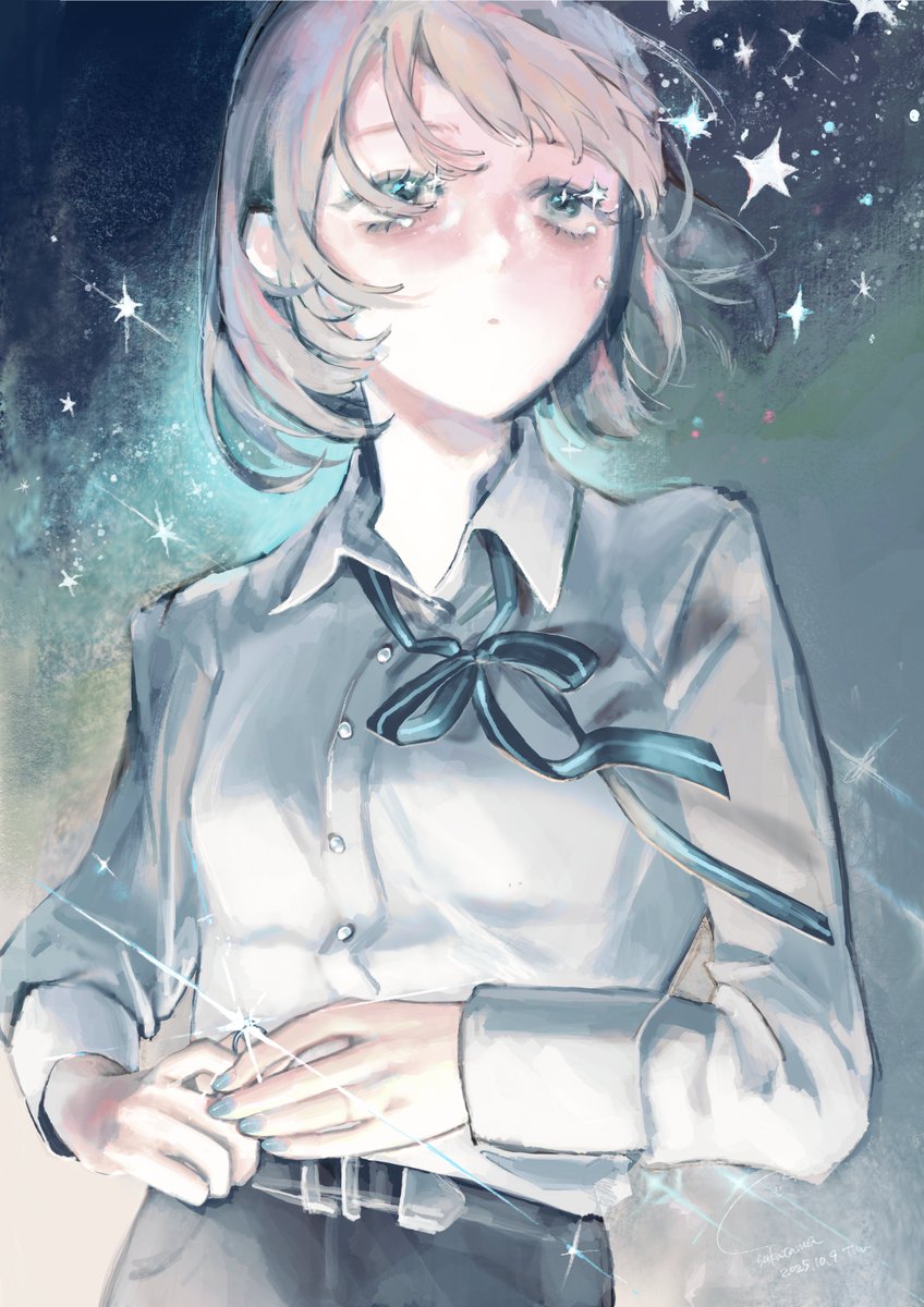 部員作品の紹介⑭
作者名：さかたま
Xアカウント：<a href="/sakatama_0/">さかたま‎︎︎✦︎</a>
画材：Procreate
作品の説明：前を向いて生きたいです
