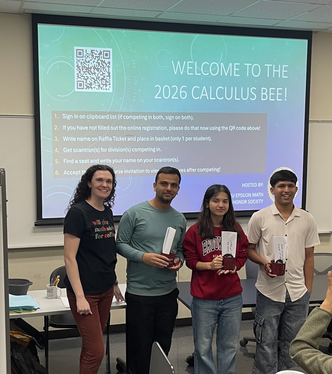 TXSTMath's tweet photo. 🎉 Thanks to all who made the 2026 Calculus Bee a success!

📊 30 A-Level &amp; 36 B-Level competitors + faculty exhibition!

🏆 Winners:
A: 🥇 Ashok Paudel 🥈 Anuja Karki 🥉 Sudip Adhikari
B: 🥇 Anuja Karki 🥈 Sudip Adhikari 🥉 Logan Greenland
Faculty: 🏅 Connor Ahlbach https://t.co/wYWzi3Ueur
