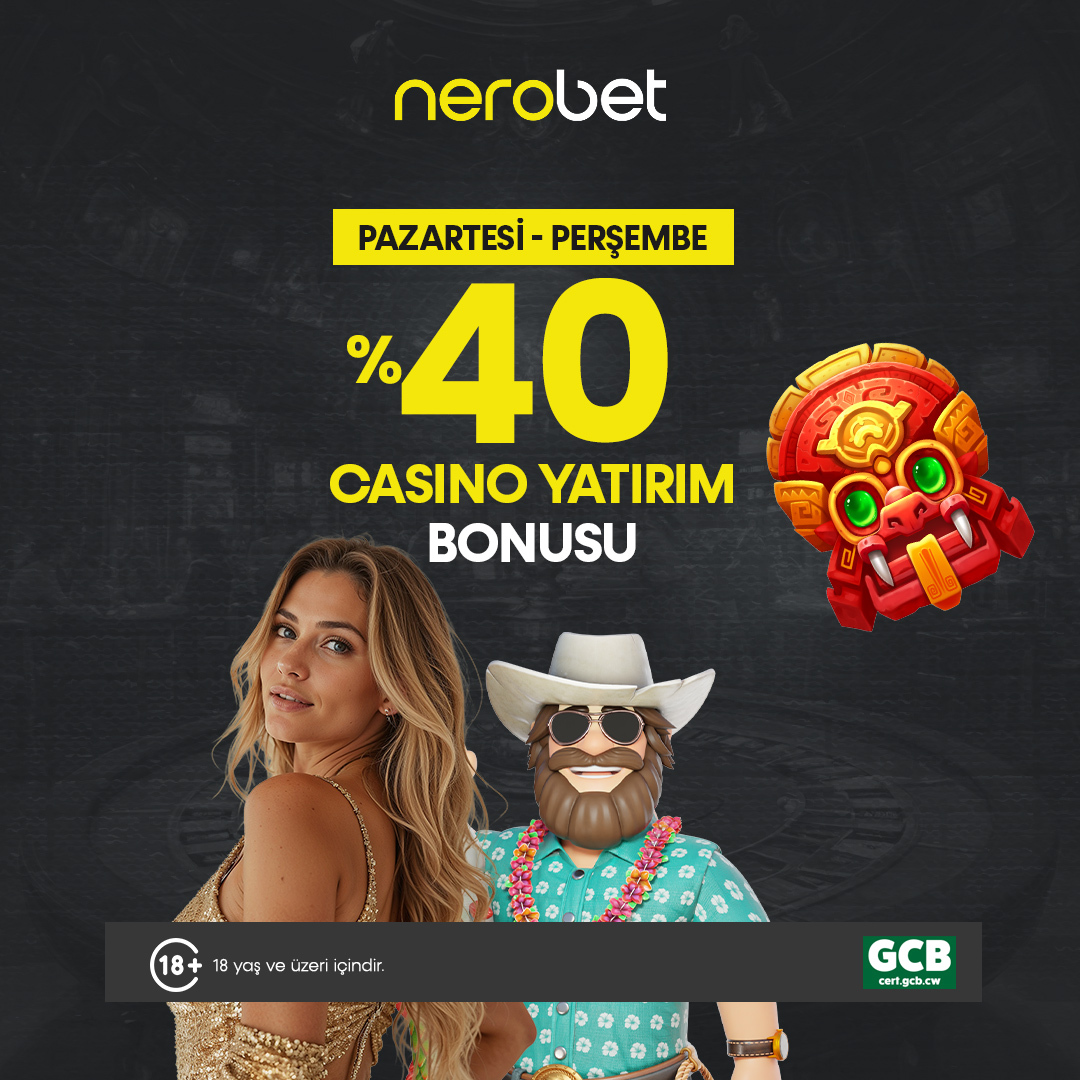 Perşembe sürprizi seni bekliyor! 🤩
NEROBET Giriş: t2m.io/NRTW

Casino maceranı renklendirecek fırsatı kaçırma 🎰
%40 oranında avantaj ile keyfi zirvede yaşa 💥

#Nerobet #Perşembe