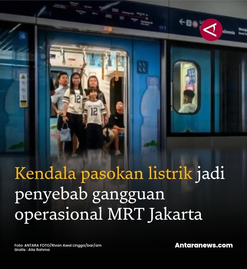PT MRT Jakarta (Perseroda) menyampaikan terjadi gangguan operasional di beberapa stasiun pada Kamis sore pukul 17.57 WIB karena kendala pasokan listrik dari sisi PLN (CSW).

"Gangguan operasional ini disebabkan oleh kendala pasokan listrik dari sisi PLN (CSW) yang mengakibatkan