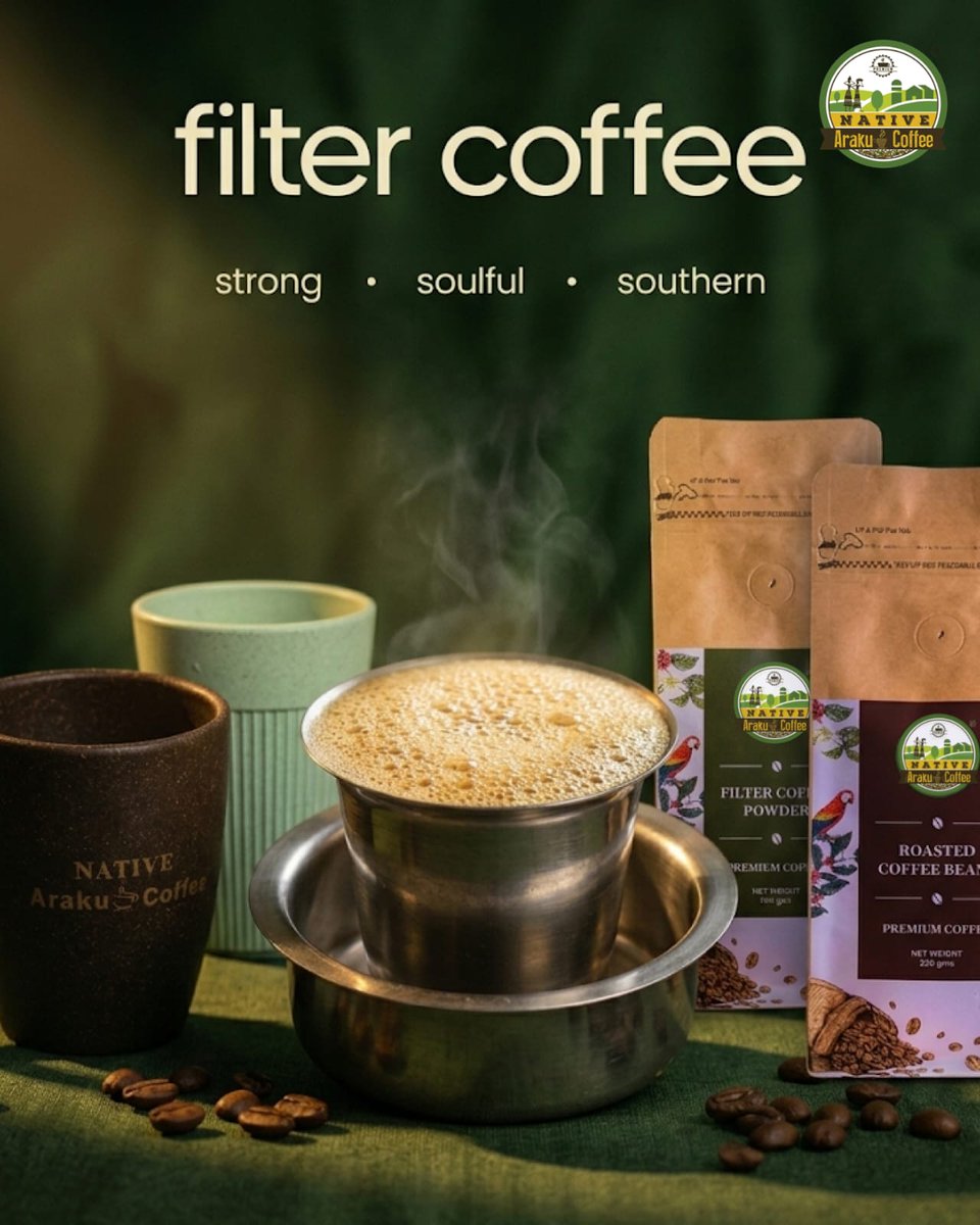 nativearaku's tweet photo. Strong. Soulful. Southern. ☕
That’s Native Araku Coffee

#FilterCoffee #ArakuValleyCoffee #ArakuValley https://t.co/P33H6NgHmp