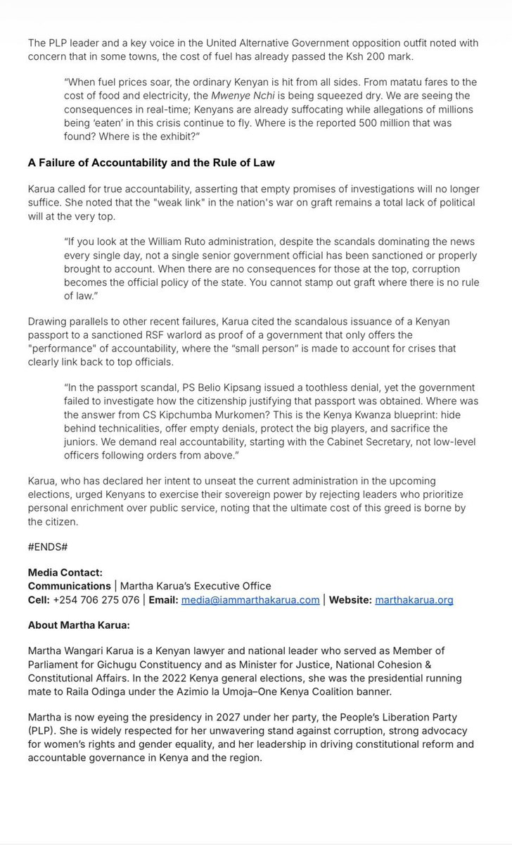 Martha Karua tweet media