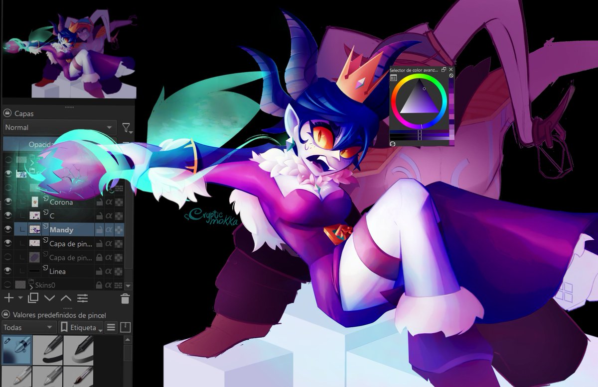 Cryptic_Mokka's tweet photo. Practica Skin favorita
✨ 👑 

Como me esta gustando usar este formato de dibujos medio cocinados, quita la presion de que sean coherentes. 

Also, Chester no pasó la etapa de renderizado, lol, que mal.

#BrawlArt #brawlstarsart https://t.co/gxxU1XQecF