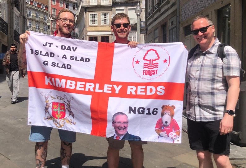 BBCRNS's tweet photo. When Colin meets Colin's flag 😅

Joe and Dave stopped by to get a photo 📸

#nffc https://t.co/oXZmhfEYPy