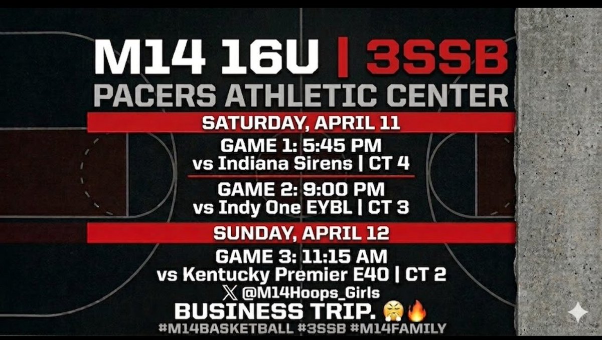 M14Hoops_Girls's tweet photo. ✅ Schedule Alert ✅ 
📍Westfield, IN 
📸 Proving Ground Tournament 
🗓 April 11-12
@3SSBGCircuit 
@PGHByron 
@JrAllStarBB 
@MMBR_CoachGBell 
@MHS_Girls_ https://t.co/oO2hhlT52z