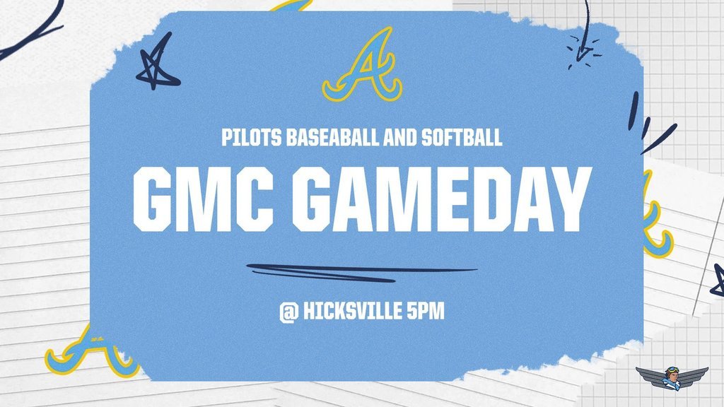 PilotsPrincipal's tweet photo. IT’S GMC GAMEDAY! ⚾️🥎

The Pilots are heading to Hicksville today for a conference double-feature. Grab your Columbia Blue and Gold and come cheer on our squads as they take on the Aces!

📍 Hicksville Park
🕔 5:00 PM First Pitch
🆚 Hicksville Aces

Let’s go, Pilots! ✈️ https://t.co/GKhnD6xirp