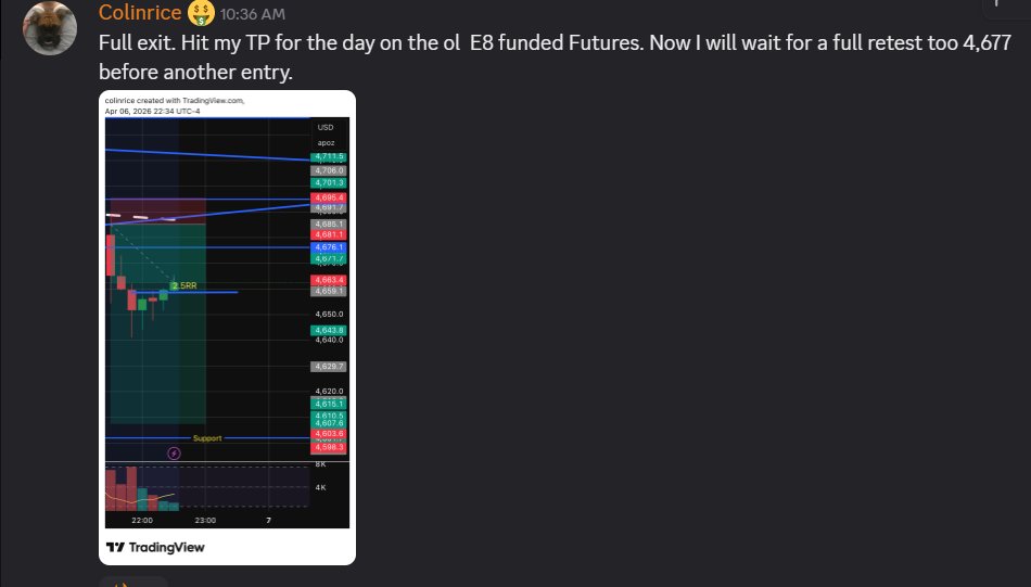 E8Markets's tweet image. TP hit. Full exit. 💰
No overtrading, no emotions… just execution.

Trade, Learn &amp;amp; Earn with E8 Markets. Join our Discord! linktr.ee/e8markets
#e8markets #SimFi #trader