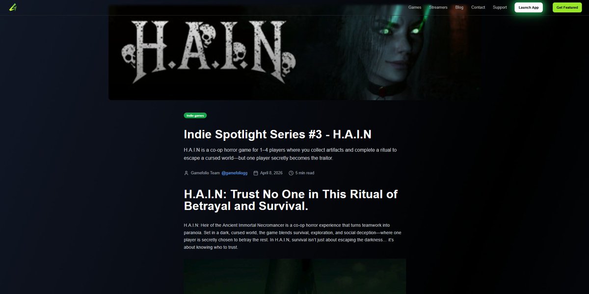 GamefolioGG's tweet image. New #Indie spotlight series entry just dropped!

Our latest feature covers 'H.A.I.N' from @playhain 💚🫶

Your game might be next.. Submit your game on our site for a chance to be featured on our blog! 👀

#Steam #gamer #indiegame #IndieGameDev #gaming #ShowcaseThursday
