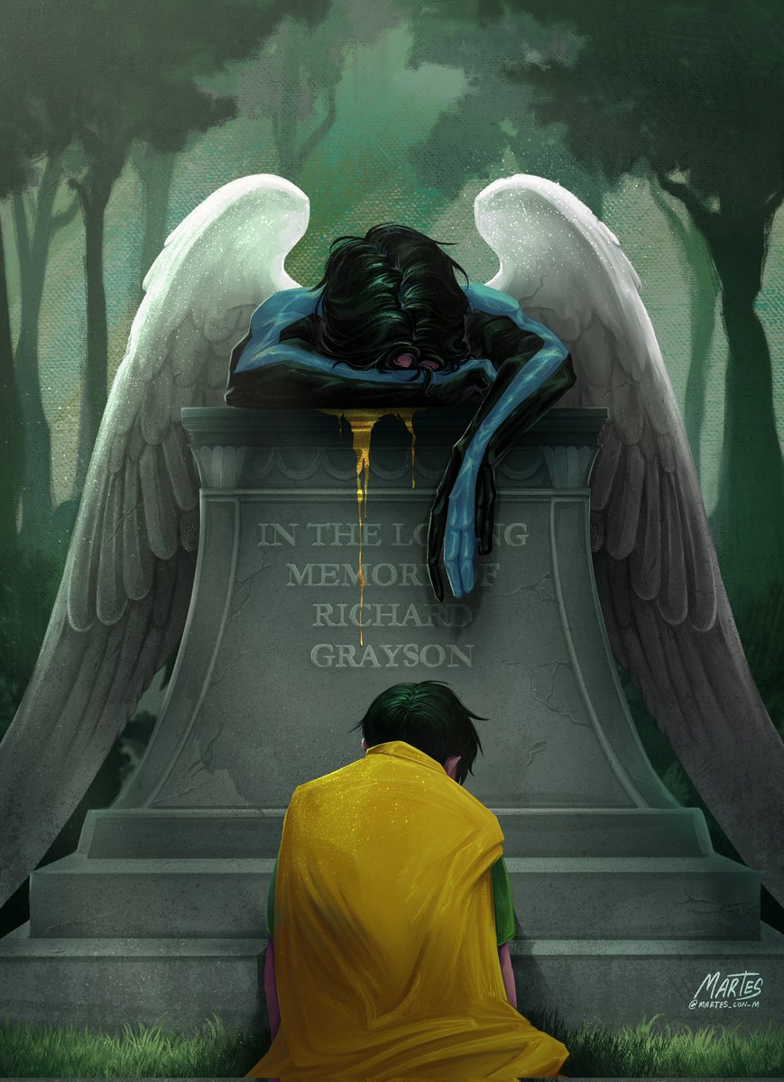 martes_con_m's tweet image. Nightwing is in his feelings and he can't get out of it.

#nightwing #robin #dccomics #fanart #batman #illustration