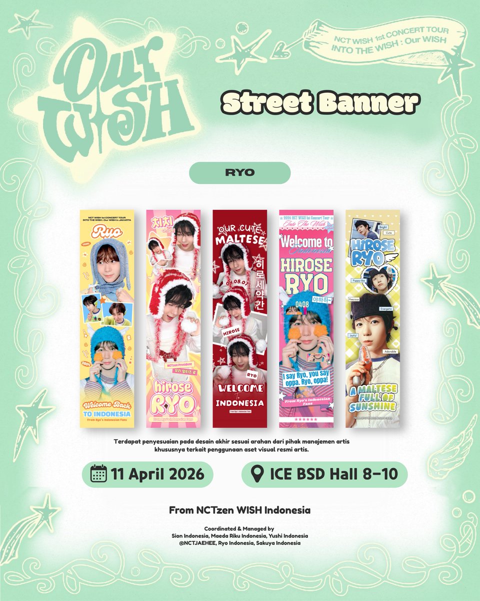 RYO_INDONESIA's tweet photo. Find #RYO Banner at ICE BSD Street 👀

Berikut 5 Street Banner terpilih yang akan terpasang untuk memeriahkan Into The WISH Jakarta 🚩

📅 11 April 2026
📍 ICE BSD Hall 8-10

Spot them, take a photo, and tag us! 📸 https://t.co/bkLSpmBqa8