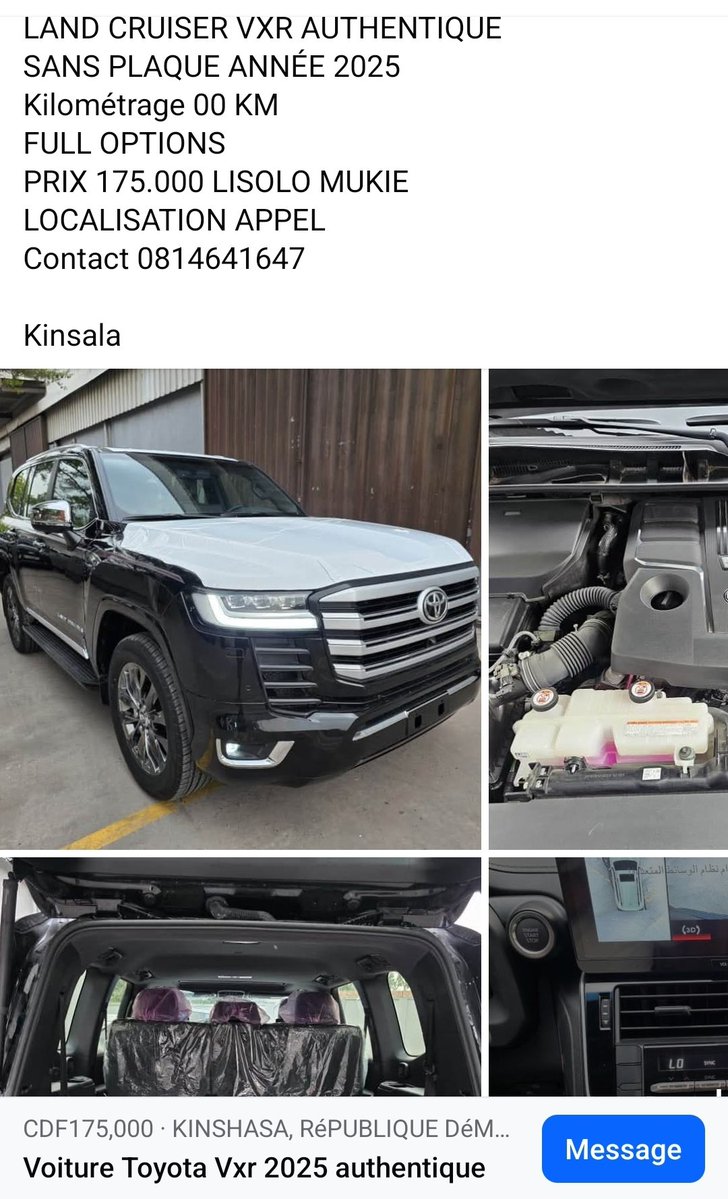 FMLarousse's tweet image. Depuis la remise de voitures #Toyota VXR aux joueurs de #Léopards par la présidence de la République, plusieurs pages de vente en ligne de véhicules annoncent également la mise en vente de véhicules ayant les mêmes caractéristiques que cette dotation. 

Les prix varient entre