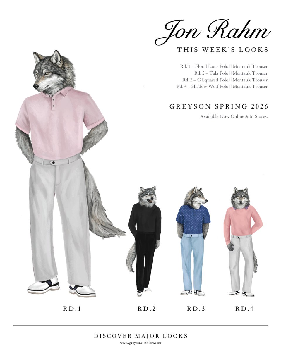 GreysonClothier's tweet photo. Our Pack in Georgia

See the looks Jon Rahm, Cam Smith, Shane Lowry, and the rest of the Pack will be wearing for the biggest week in golf.

Shop this week’s looks online and in the Greyson mobile app. https://t.co/a45fk87fxp