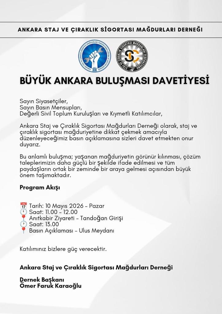 Yolumuz var dedik 
Yolumuz hak yoludur..

Staj Çıraklık Sgk Başlangıcı Olsun 
Hak Yarım  
#GelecekiçinStajyerÇırağaTamSigortaŞart