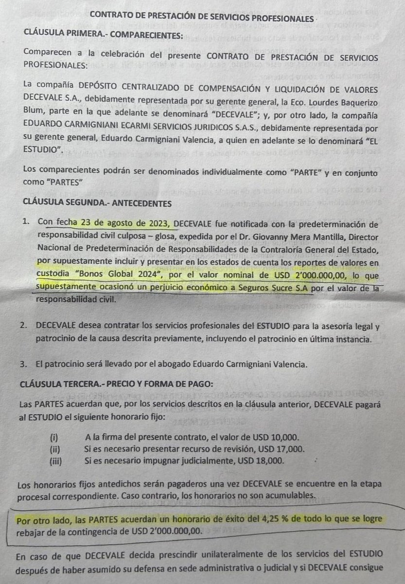PeriodicoGN's tweet photo. Lean detenidamente este contrato de $ 300.000. Y 500 mil costó la auditoría forense de Ernest&Young.
@BVGEcuador
#Decevale
@FiscaliaEcuador
@CorteEcuador
@valoresbvq
@isspolec
@PoliciaEcuador
@JohnReimberg
@DanielNoboaOk
@Expresoec
@SuperintEC https://t.co/kiOOZZRdub