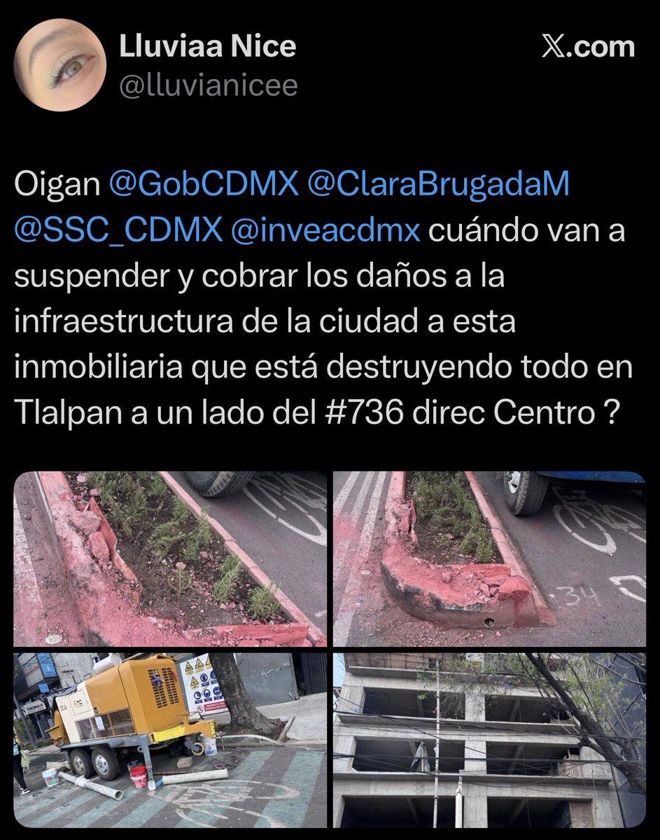 lluvianicee's tweet photo. @motocronicas Llevo meses denunciando esa construcción porque son ellos con sus camiones quienes ha destruido esa parte de la ciclovía. Todo por meterlos en sentido contrario tanto por la ciclovía como por el otro carril. https://t.co/BdKVvD2zfP