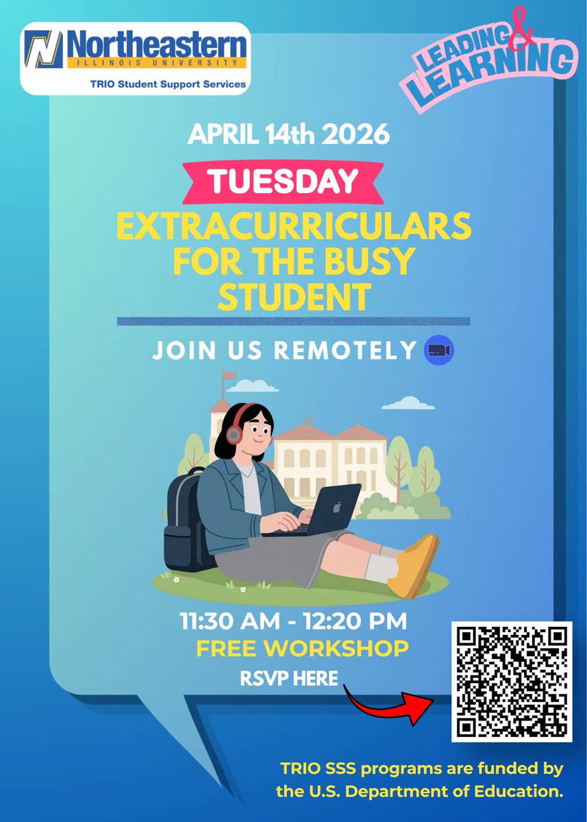 NEIUTRIO's tweet photo. 𝗝𝗼𝗶𝗻 𝘂𝘀 𝗼𝗻 𝗧𝗨𝗘𝗦𝗗𝗔𝗬 𝗳𝗼𝗿 𝐨𝐮𝐫 𝐋𝐋𝐖!

Free Workshop: 𝐄𝐱𝐭𝐫𝐚𝐜𝐮𝐫𝐫𝐢𝐜𝐮𝐥𝐚𝐫𝐬 𝐟𝐨𝐫 𝐭𝐡𝐞 𝐁𝐮𝐬𝐲 𝐒𝐭𝐮𝐝𝐞𝐧𝐭.
✨ Open to ALL students.

📍Where: Online
📅 April 14th | 11:30 AM –12:20 PM
🔗 Sign up now: https://t.co/HspuNUIvuY https://t.co/UvfddHAPTc