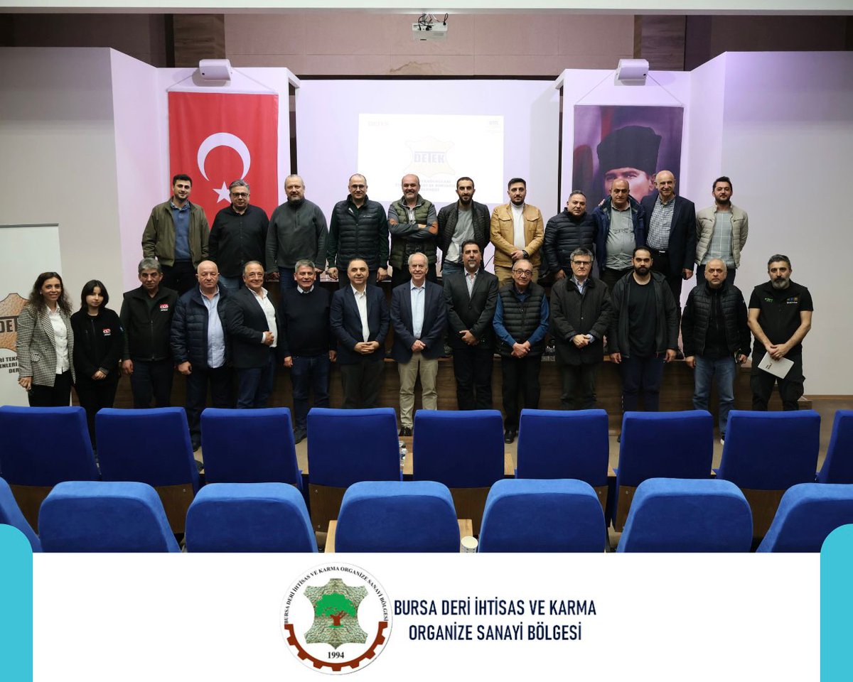 BursaDeri's tweet photo. Deri Teknologları Teknisyenleri ve Kimyacıları Derneği (DETEK) ve Muno Kimya Direktörü Michael COSTELLO’nun konuşmacı olduğu LWG Protokolleri ve LCA Verileri konusu kapsamında OSB’mizde ağırlamaktan büyük gurur duyduk. Verimli sunumlarından dolayı kendilerine teşekkür ederiz. https://t.co/YYrQhbkbUo
