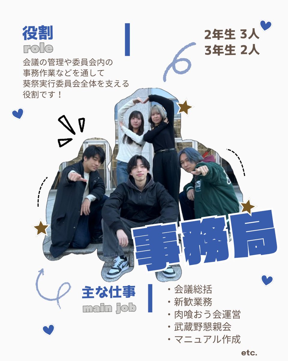 a0isai's tweet photo. 葵祭実行委員会の組織図と各班局についてご紹介します！✨

葵祭実行委員会には様々な局や班があり、局は2年生から、班は1年生から所属することができます👊🏻

みなさんの気になる班や局をぜひこの投稿で探してみてください👀💖

#葵祭 #学園祭 #東京経済大学 #春から東経大 #新歓 https://t.co/upTXRxENi5