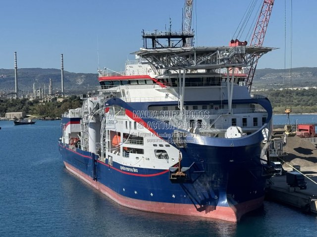 Shipguru's tweet image. #2025built #cablelayer #PRYSMIAN_MONNA_LISA #berthed at #portodiaugusta,  #sicily - 09.04.2026 - maltashipphotos.com - NO PHOTOS can be used or manipulated without our permission @Prysmian_ @worldshipsoc @ShipsInPics @Rich_Ships @ShippingMagnate @shippingdata @ShippingTV