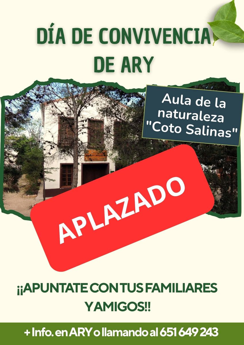 AryYecla's tweet photo. Atención se aplaza la convivencia por previsión de mal tiempo. Se informará próximamente del nuevo día. https://t.co/tM6lOo16eB